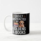 Easily Distracted By Goldens &amp; Books - Golden  コーヒーマグカップ (左)