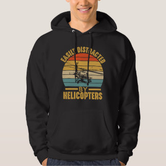 Easily Distracted By Helicopters Funny Helicopter  パーカ