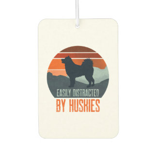 Easily Distracted By Huskies Dog Walking カーエアーフレッシュナー