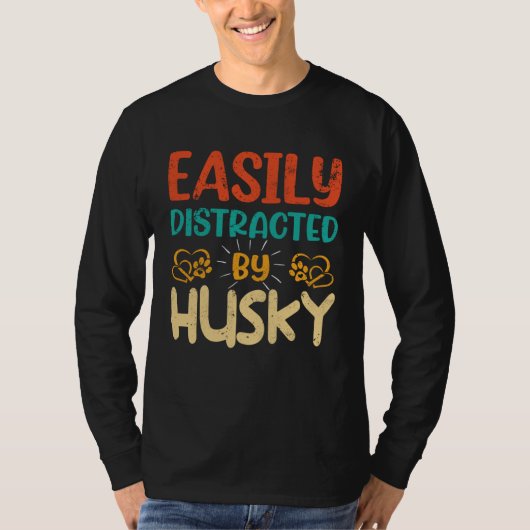 Easily Distracted By Husky  Husky   1 Tシャツ (正面)