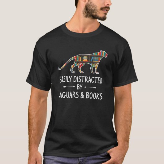 Easily Distracted By Jaguars & Books  Panther Tシャツ (正面)