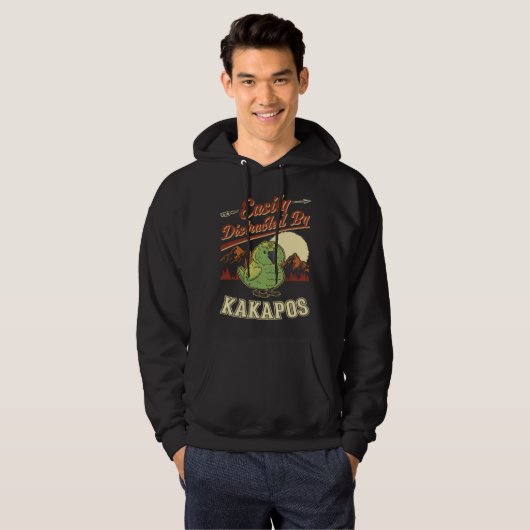 Easily distracted by Kakapos Night Parrot Kakapo パーカ (正面フル)