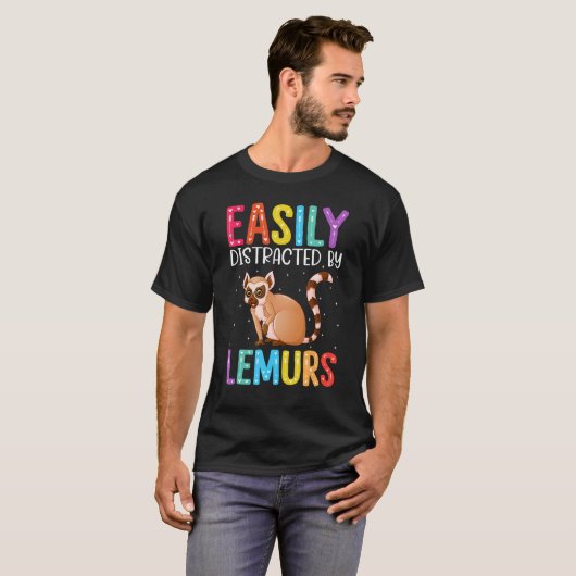 Easily Distracted By Lemurs  Lemur Tシャツ (正面フル)