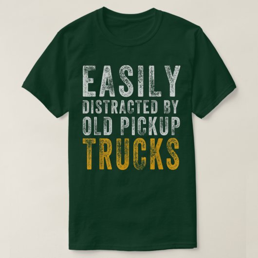 Easily Distracted By Old Pickup Square Body Trucks Tシャツ (デザイン正面)