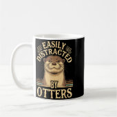 Easily Distracted By Otters Funny Otters Lovers Jo コーヒーマグカップ (左)