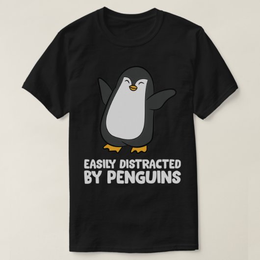 Easily Distracted By Penguins Funny Penguin Pullov Tシャツ (デザイン正面)