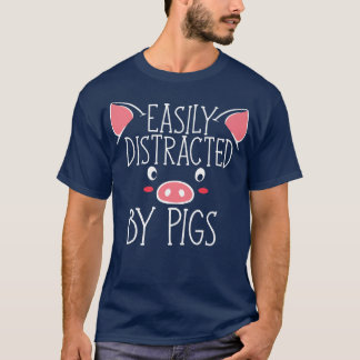 Easily Distracted By Pigs Premium Tシャツ