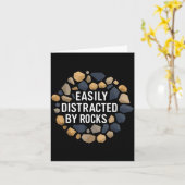 Easily Distracted By Rocks Funny Geology Rock Coll カード (黄色い花)