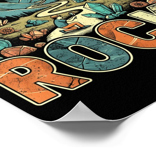 Easily Distracted By Rocks Geology Geologist Colle ポスター (角)