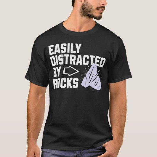 Easily Distracted By Rocks - Minimalist Geology Tシャツ (正面)