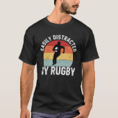 Easily Distracted By Rugby  Graphic Rugby Union Tシャツ (正面)