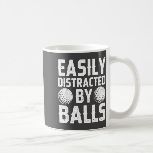 Easily Distracted By Shirt Funny Men Women Golf Lo コーヒーマグカップ (右)