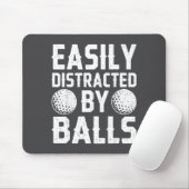 Easily Distracted By Shirt Funny Men Women Golf Lo マウスパッド (マウス)