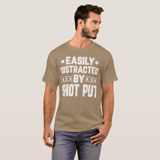 Easily Distracted By Shot Put Funny Shot Puthrower Tシャツ (正面フル)