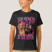 Easily Distracted By Six Seven 67 Meme Dachshund W Tシャツ (正面)