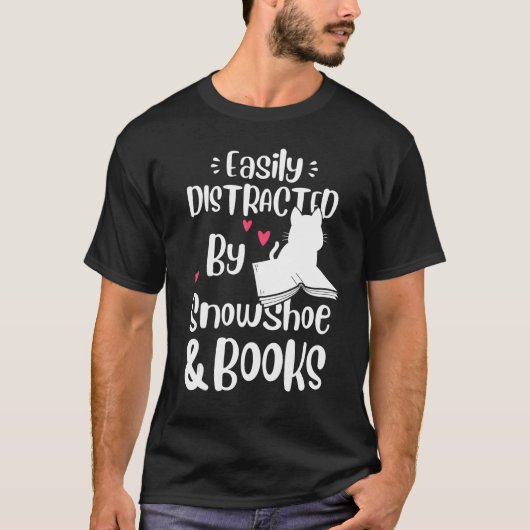 Easily Distracted By Snowshoe Cat And Books  Kitte Tシャツ (正面)