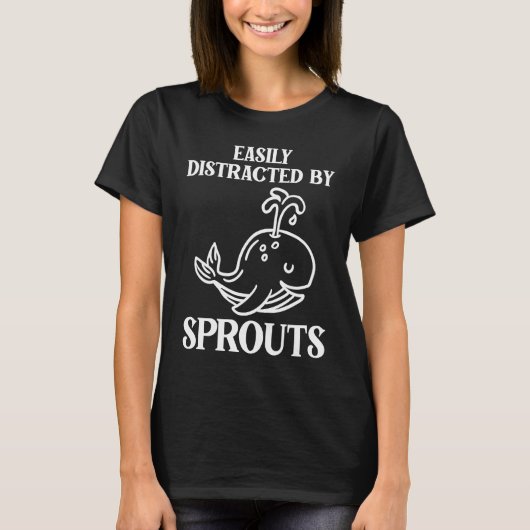 Easily Distracted by Sprouts Whale Watcher Tシャツ (正面)
