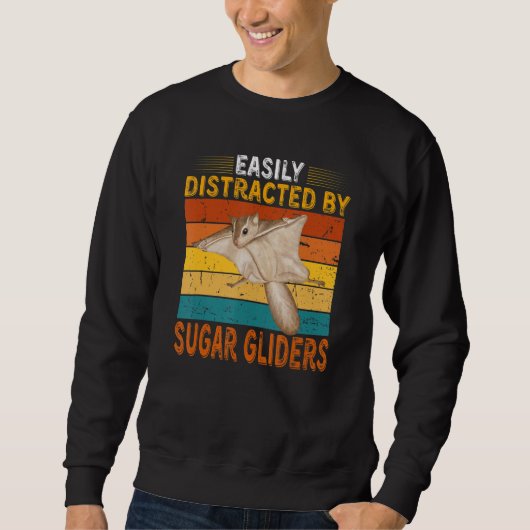 Easily Distracted By Sugar Gliders Cute Sugar Glid スウェットシャツ (正面)