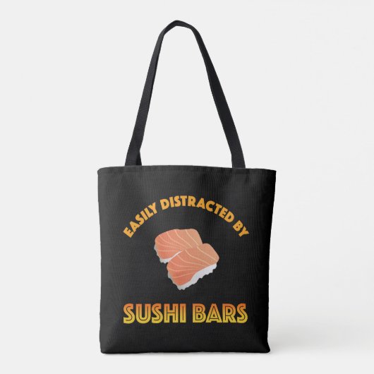 Easily Distracted By Sushi Bars トートバッグ (裏面)