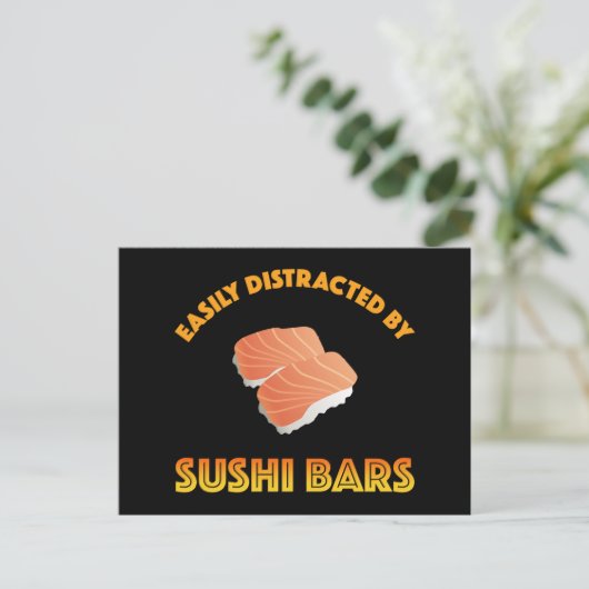 Easily Distracted By Sushi Bars ポストカード (スタンド正面)