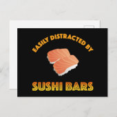 Easily Distracted By Sushi Bars ポストカード (正面/裏面)