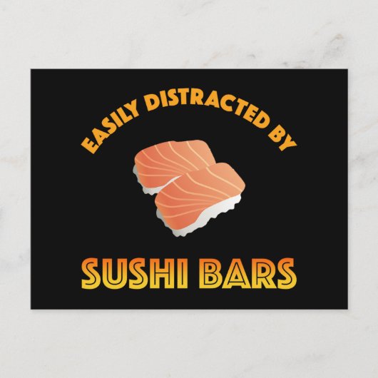 Easily Distracted By Sushi Bars ポストカード (正面)