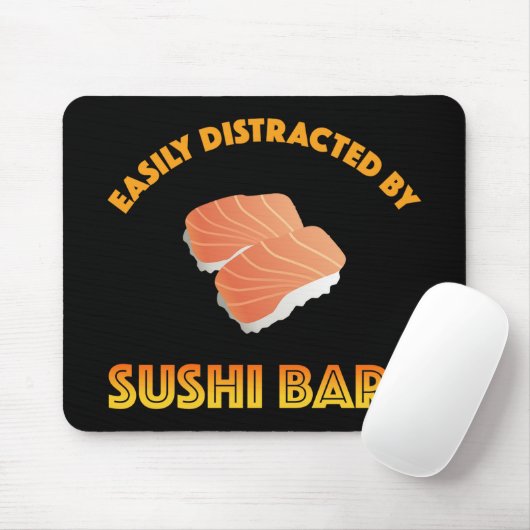 Easily Distracted By Sushi Bars マウスパッド (マウス)