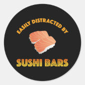 Easily Distracted By Sushi Bars ラウンドシール (正面)