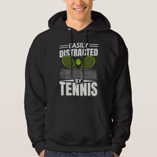 Easily Distracted By Tennis  Sports Player Graphic パーカ (正面)