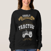 Easily Distracted By Tractors Mens Tractor スウェットシャツ (正面)