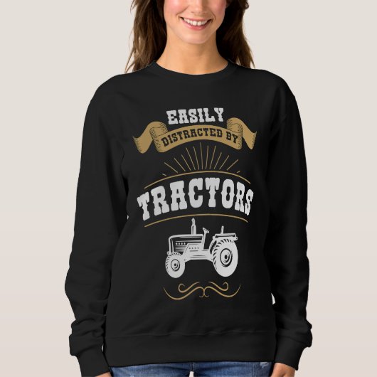Easily Distracted By Tractors Mens Tractor スウェットシャツ (正面)