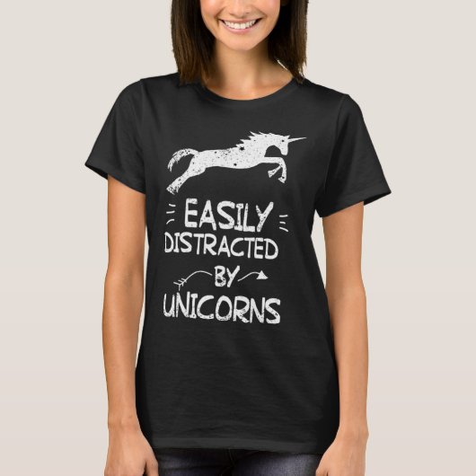 Easily Distracted By Unicorns For Spirit Animal Tシャツ (正面)