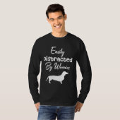 Easily Distracted by weenies Dachshund Womens Dog  Tシャツ (正面フル)