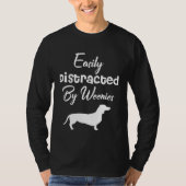 Easily Distracted by weenies Dachshund Womens Dog Tシャツ (正面)