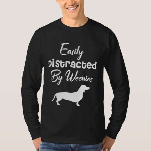 Easily Distracted by weenies Dachshund Womens Dog  Tシャツ (正面)