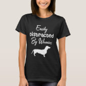 Easily Distracted by weenies Dachshund Womens Dog  Tシャツ (正面)