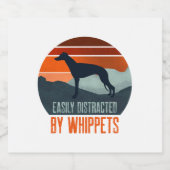 Easily Distracted By Whippets Dog Walking スパークリングワインラベル (シングルラベル)