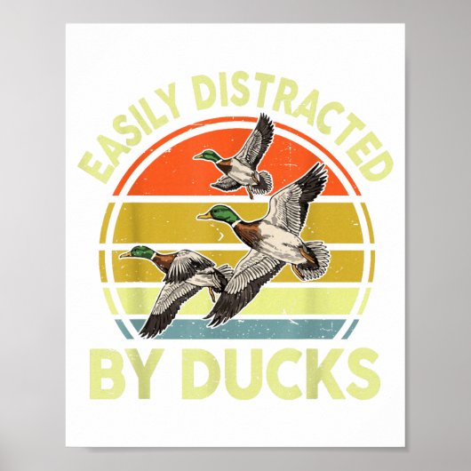 Easily Distracted Duck Hunting Gift Dad Hunter Son ポスター (正面)