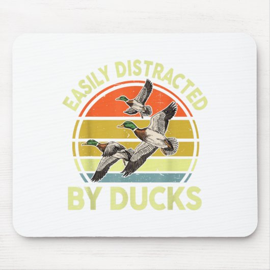 Easily Distracted Duck Hunting Gift Dad Hunter Son マウスパッド (正面)
