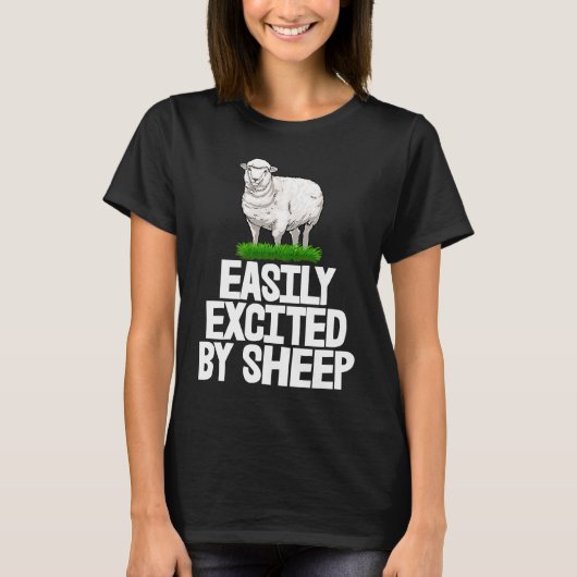 Easily Excited By White Sheep Furry Sheep Men Tシャツ (正面)