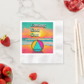 Easing God Out Recovery Slogan Sunrise 縁ありカクテルナプキン (インサイチュ)