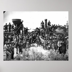 EastとWestが最後のレールを敷設する際に握手 ポスター