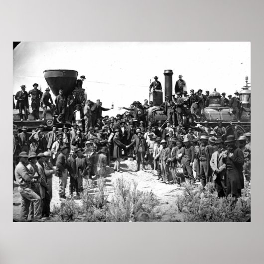 EastとWestが最後のレールを敷設する際に握手 ポスター (正面)