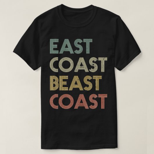 East Coast Beast Coast   Vintage Retro Design Tシャツ (デザイン正面)