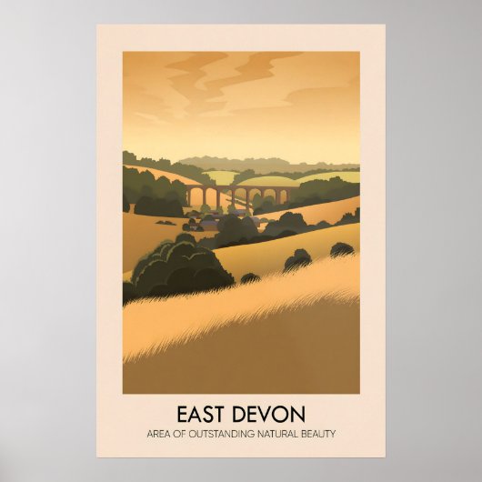 East Devon AONB Travel Poster ポスター (正面)