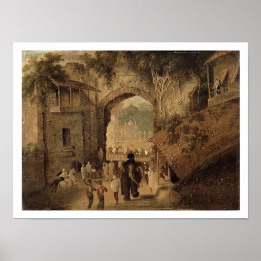 East Gateway, Patna, 1825 (キャンバス上の油) ポスター (正面)