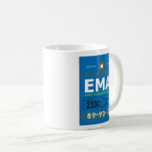 East Midlands(英国) - EMA Airport Code(EMA空港コード) コーヒーマグカップ (正面右)