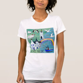 EAST NEUK Fife Scotland Waterカラーマップアート Tシャツ