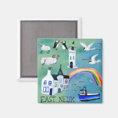 East Neuk of Fife Scotland Water Color Art マグネット (正面/裏面)