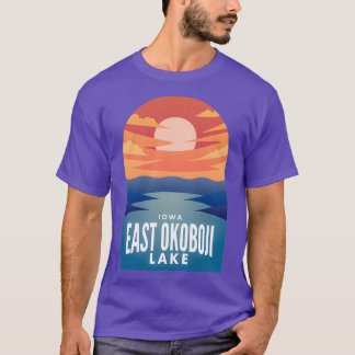 East Okoboji Lake IA Retro Sunset  Tシャツ